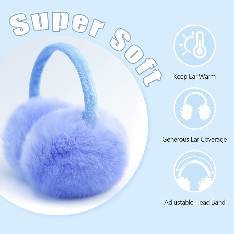 FSTEOE Winter Ear Muffs Women Warm Earmuff Girls Ear Warmers Soft Plush Outdoor Adjustable Ear Cover - Image 4